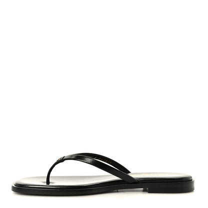 Chanel Lambskin CC Times Square Thong Sandals 38 Black 1 of 11