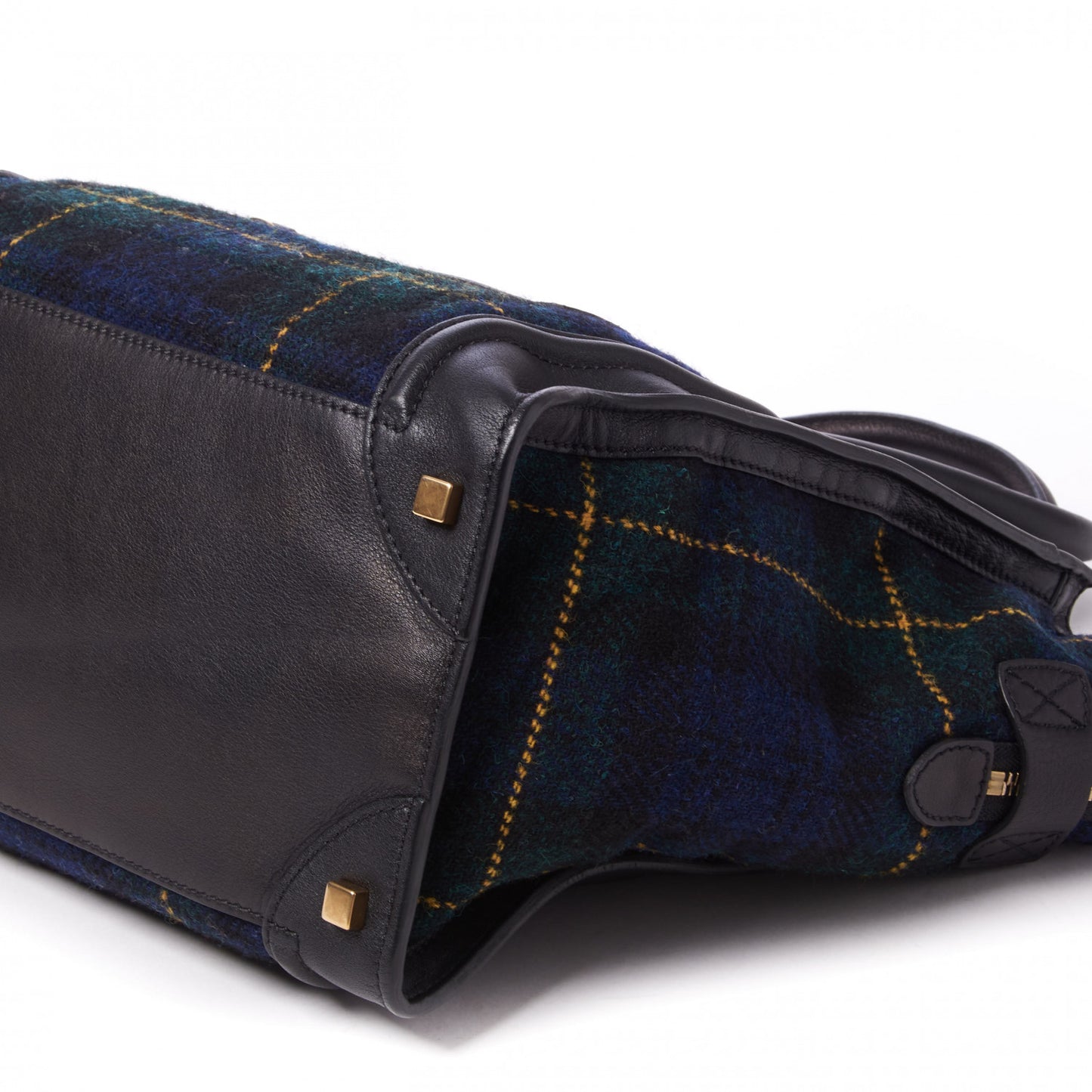 Smooth Calfskin Tweed Tartan Mini Luggage Midnight