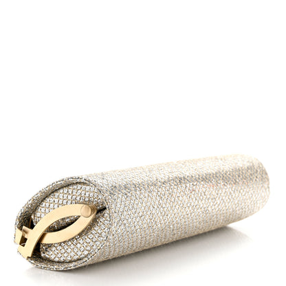 Jimmy Choo Glitter Fabric Clutch Champagne 3 of 5