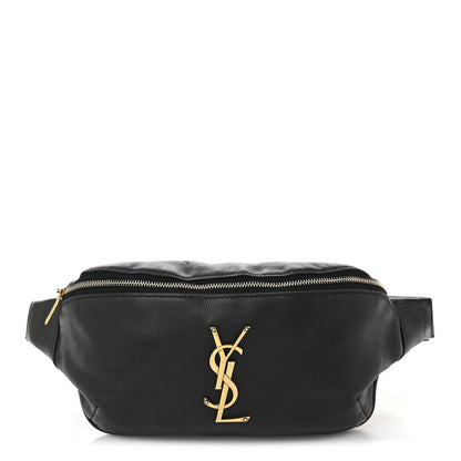 Saint Laurent Grain De Poudre Monogram Belt Bag Black 1 of 10