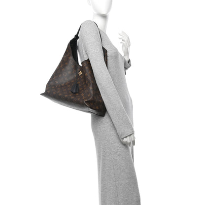 Louis Vuitton Monogram Flower Hobo Black 2 of 11