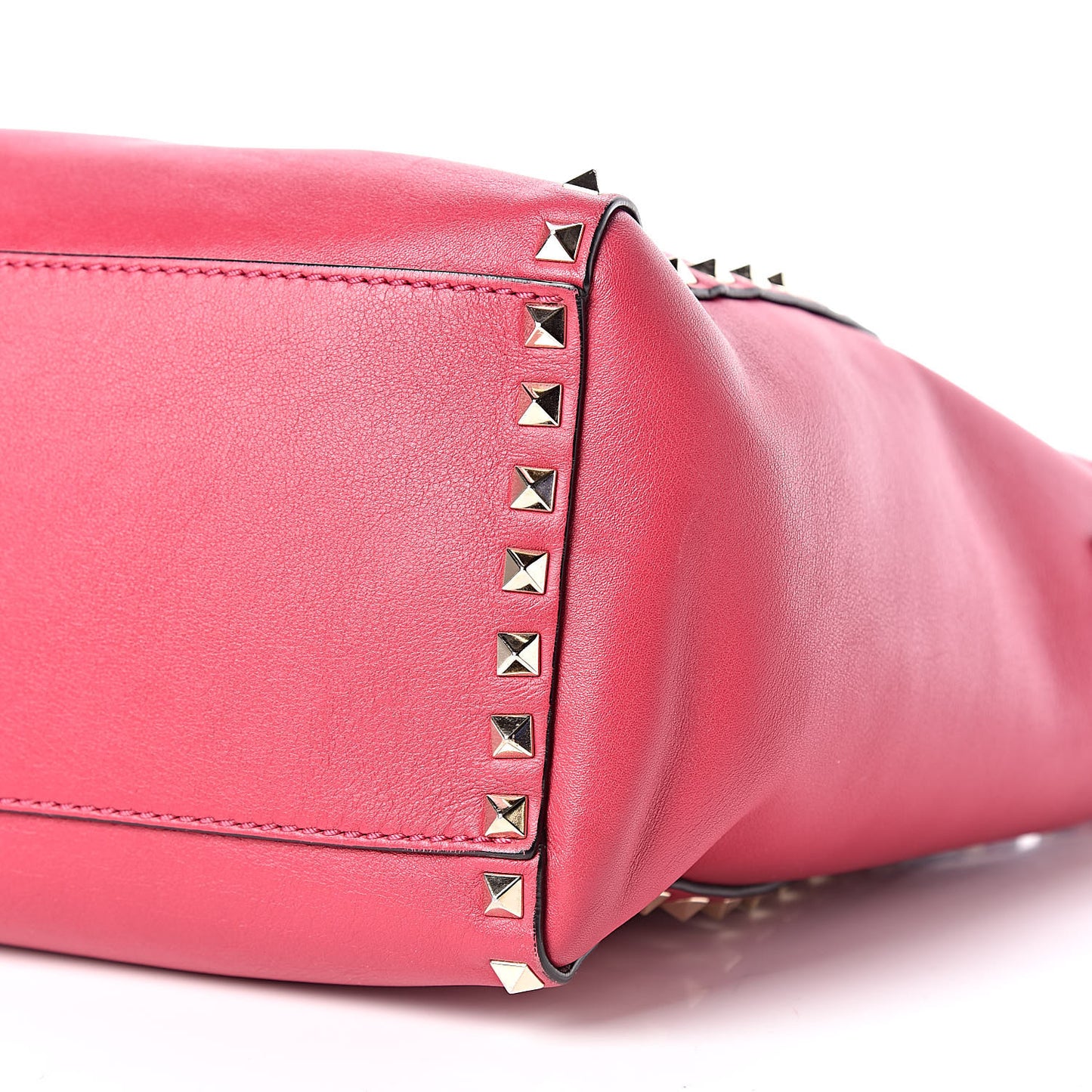 Vitello Rockstud Double Handle Tote Cyclamin