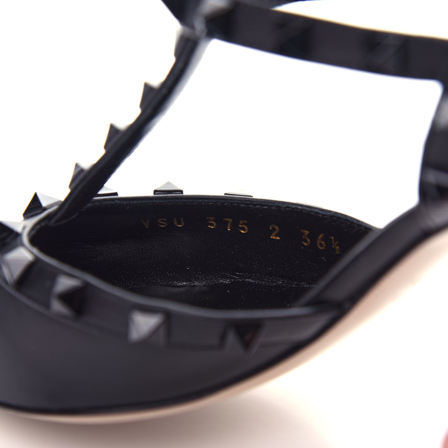 Valentino Garavani Nappa Rockstud Ankle Strap Low Heel Pumps 36.5 Black 10 of 13