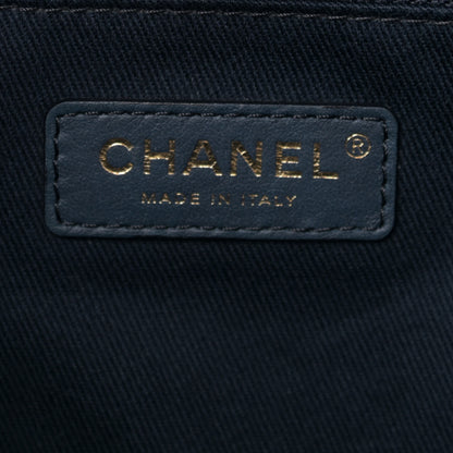 Chanel Mixed Fibers Calfskin Medium Deauville Tote Navy Blue 5 of 9