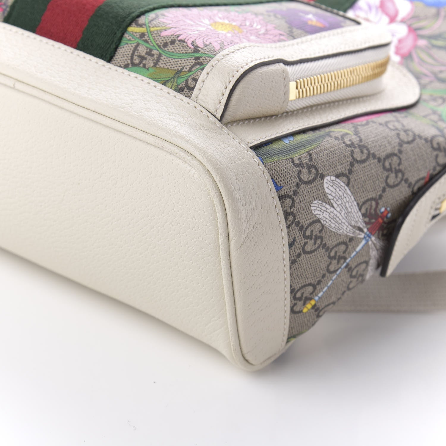 Gucci GG Supreme Monogram Flora Web Small Ophidia Day Backpack White 6 of 9