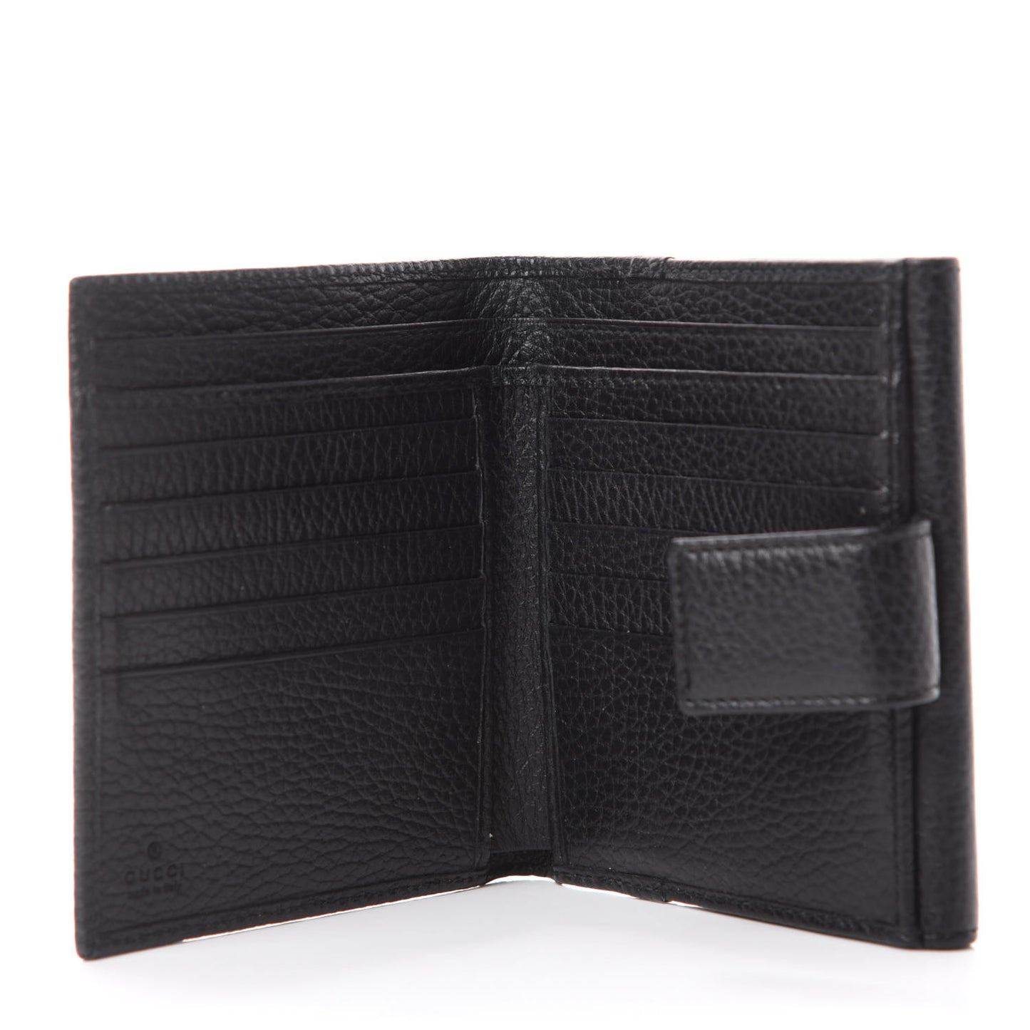 Dollar Calfskin Double G French Flap Wallet Black