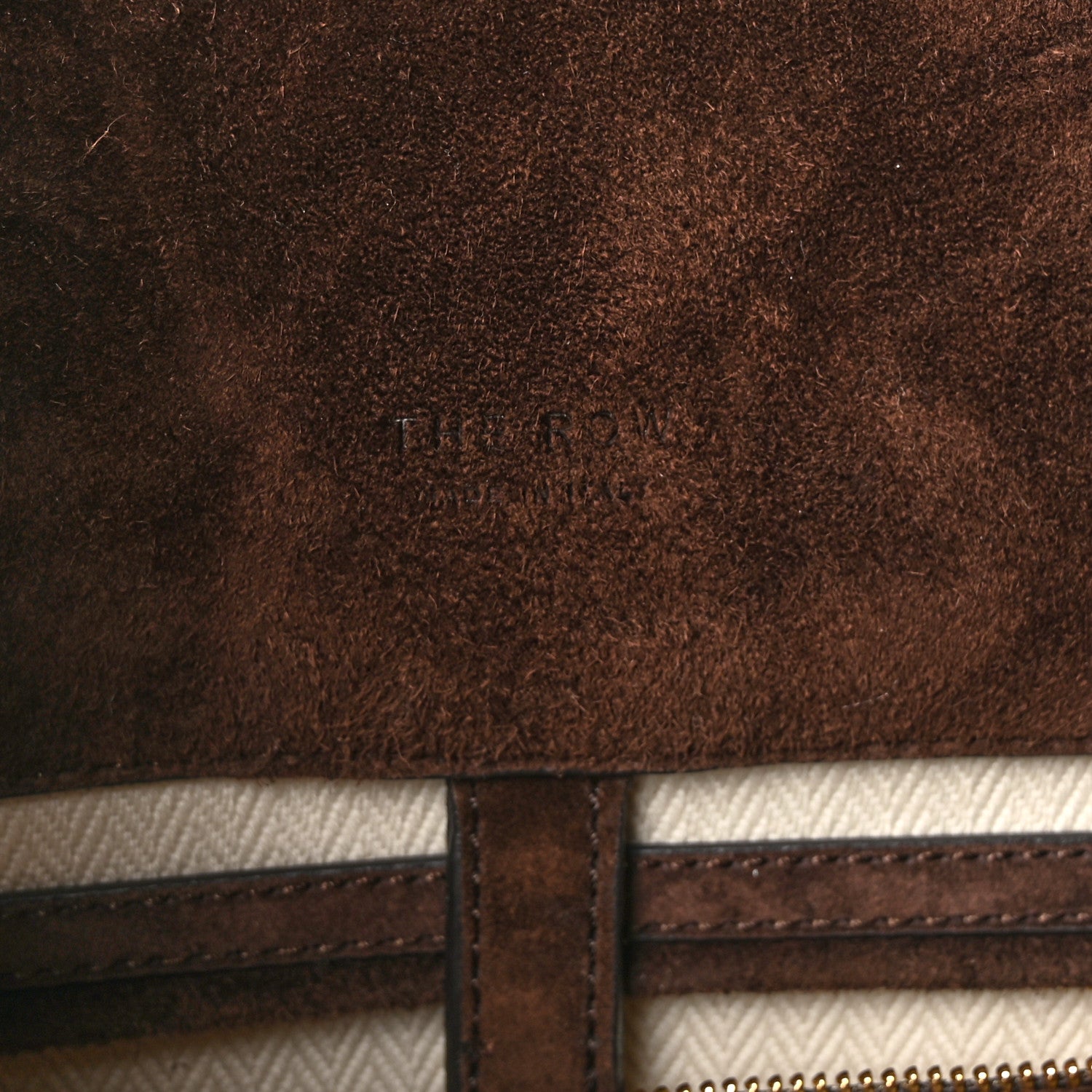 The Row Suede Calfskin Soft Margaux 17 Mocha 6 of 9
