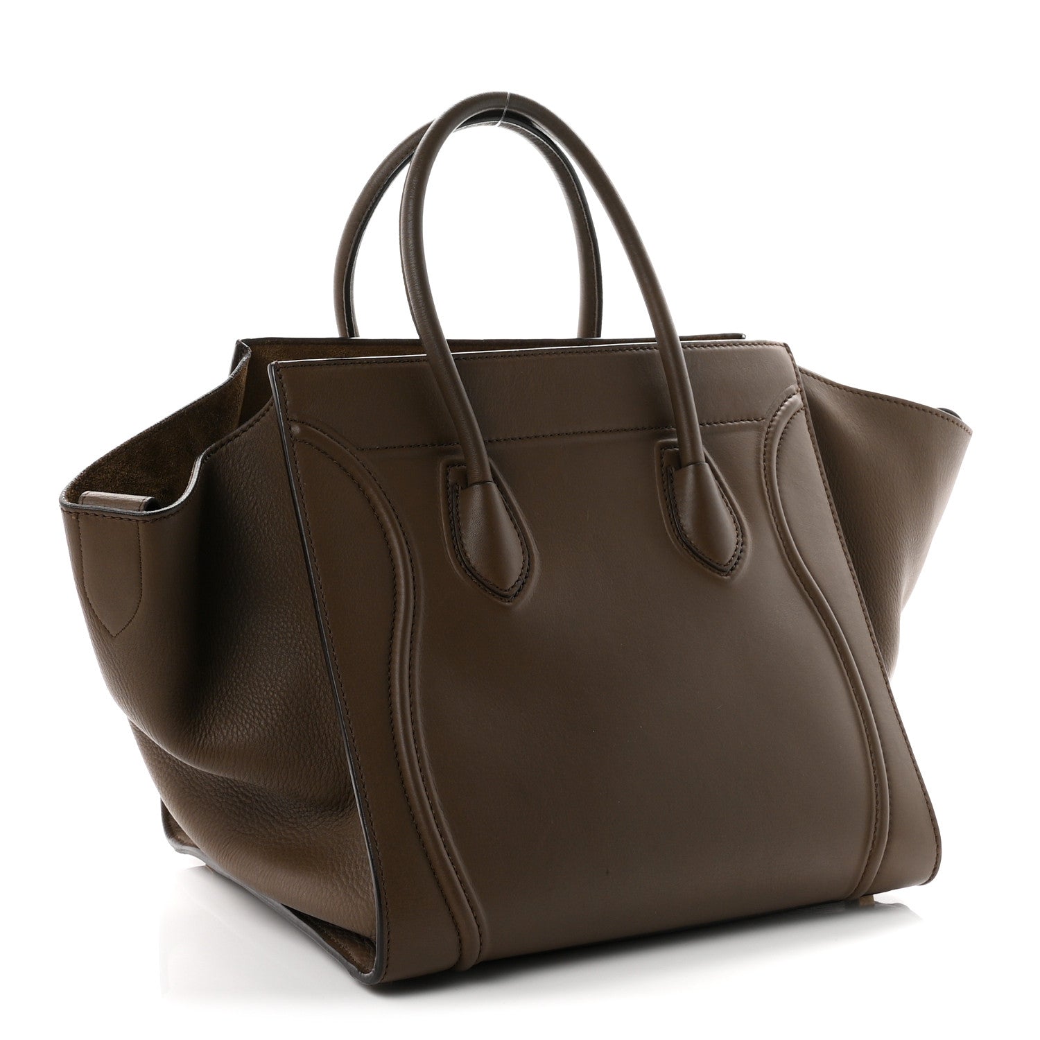 Celine Supple Calfskin Medium Phantom Luggage Khaki 3 of 13