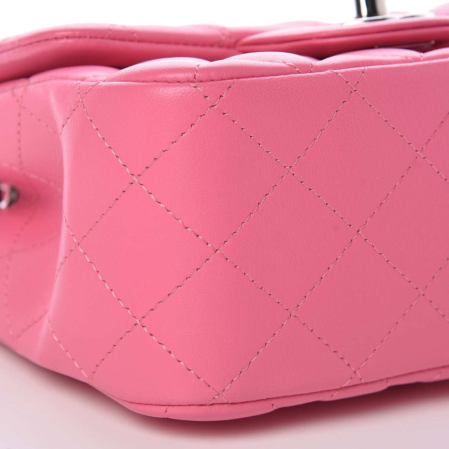 Lambskin Quilted Mini Square Flap Pink