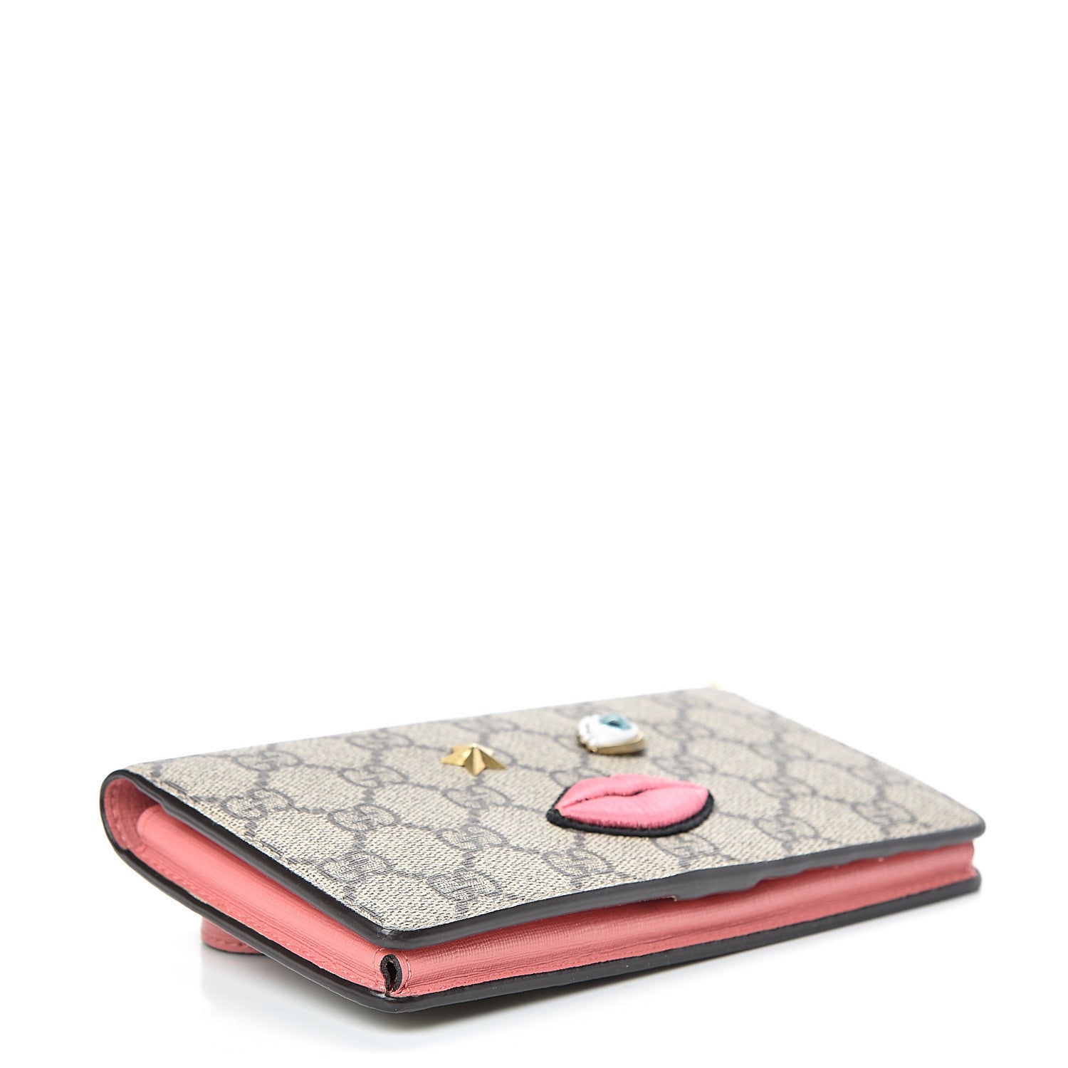 Gucci GG Supreme Monogram Embroidered Face iPhone 6 Case Wristlet Pink 3 of 8