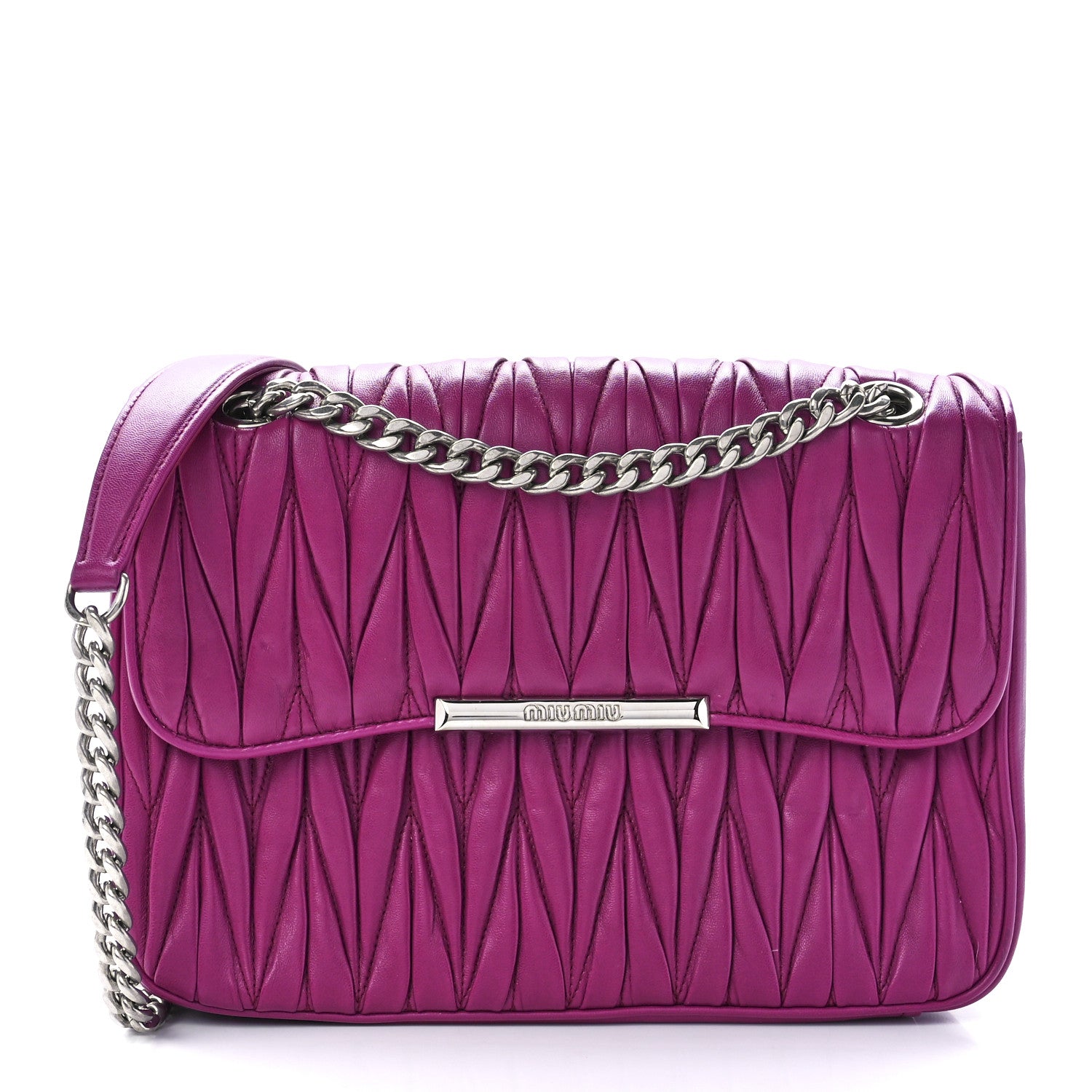 Miu Miu Nappa Matelasse Chain Flap Shoulder Bag Dalia 1 of 12