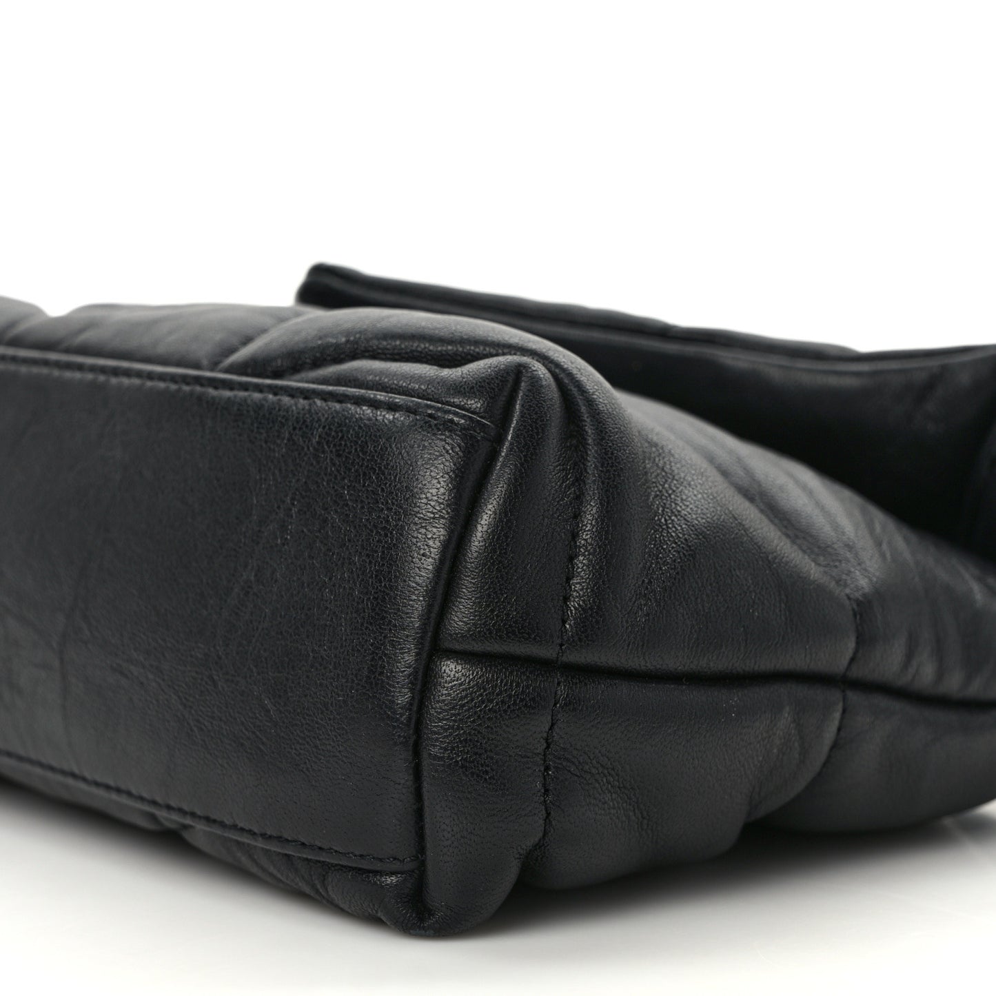 Calfskin Quilted Toy Loulou Puffer Monogram Monochrome Chain Satchel Black