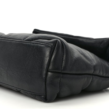 Saint Laurent Calfskin Quilted Toy Loulou Puffer Monogram Monochrome Chain Satchel Black 10 of 13