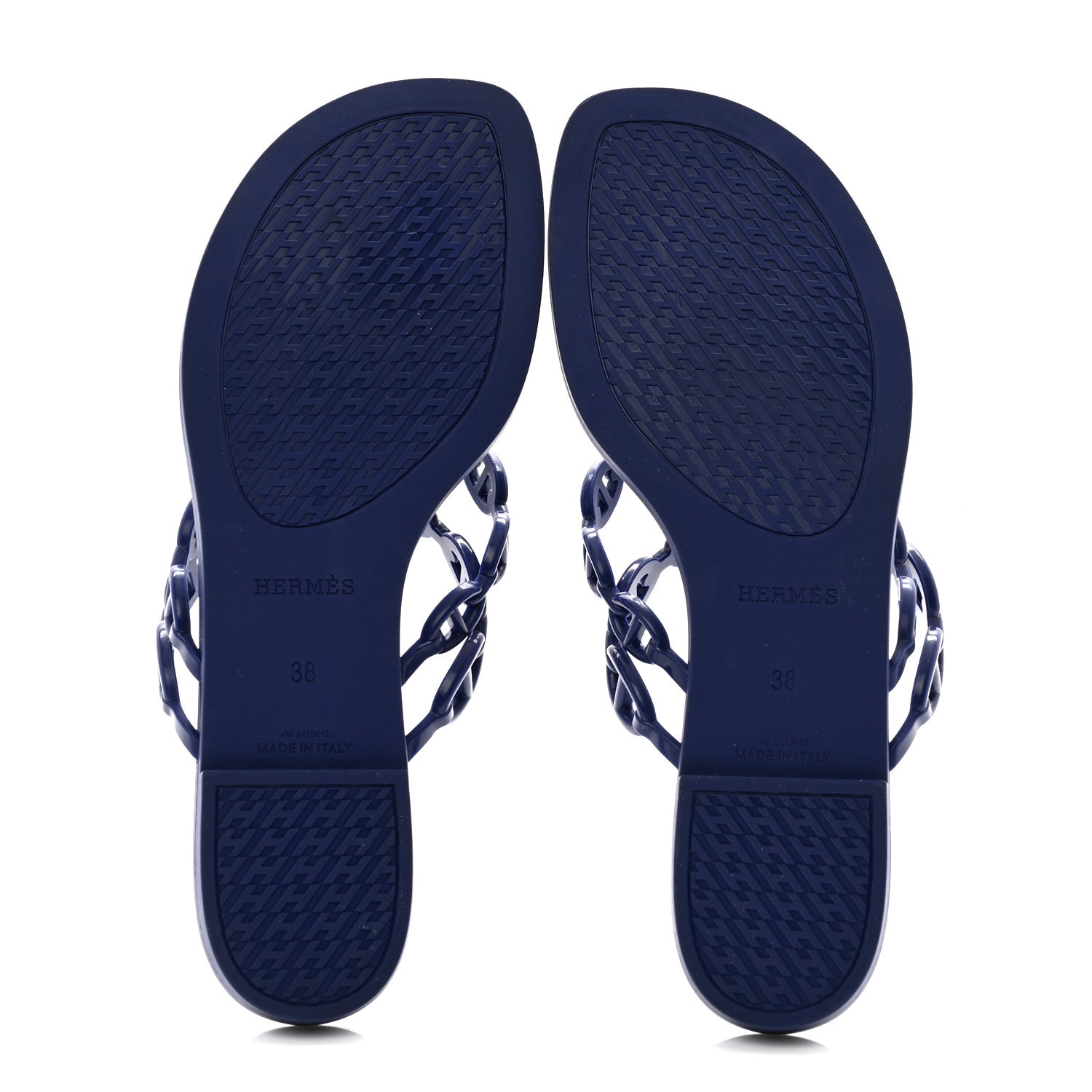 Hermes Rubber Chaine d'Ancre Island Sandals 38 Bleu Smalt 5 of 9