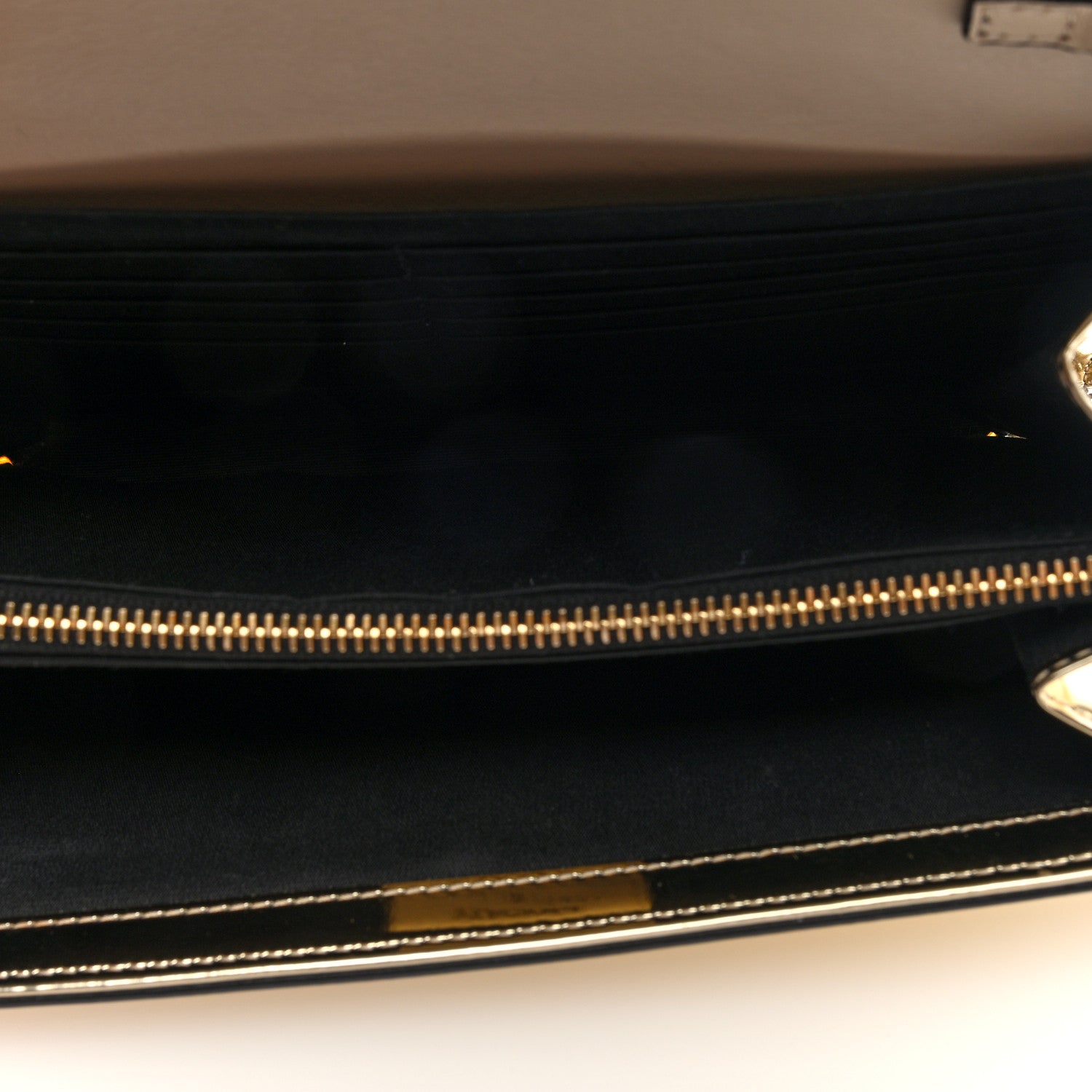 Versace Metallic Calfskin Crystal Medusa Wallet On Chain Gold 5 of 9