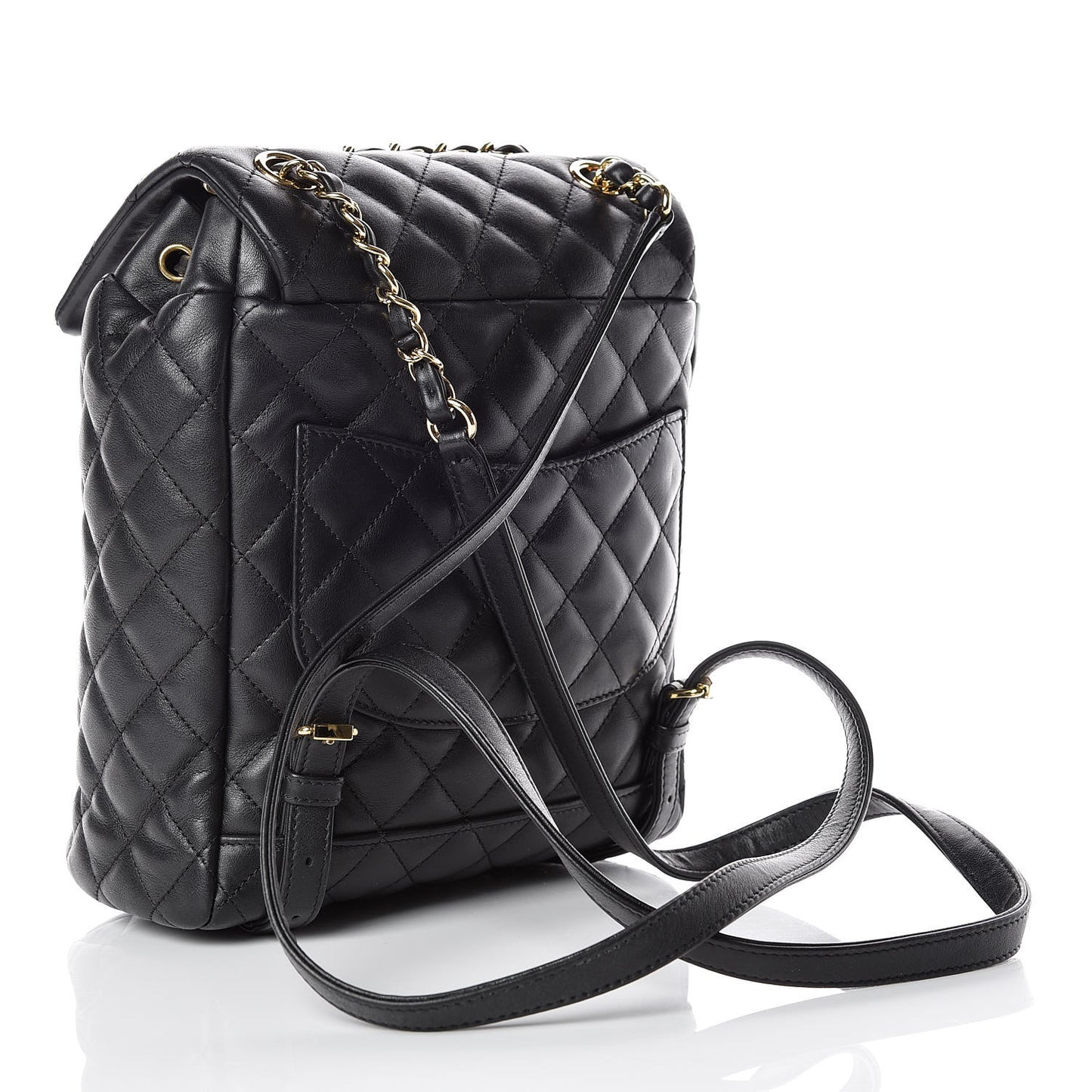 Lambskin Quilted Small Urban Spirit Backpack Black