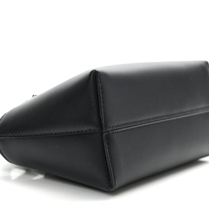 Fendi Vitello King Plexiglass Logo Embossed Mini By The Way Top Handle Boston Bag Black White 8 of 9