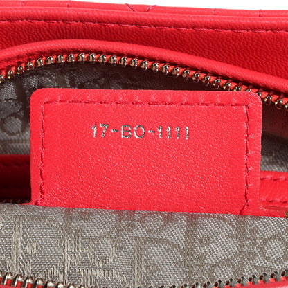 Christian Dior Lambskin Cannage Medium Lady Dior Coral 7 of 7