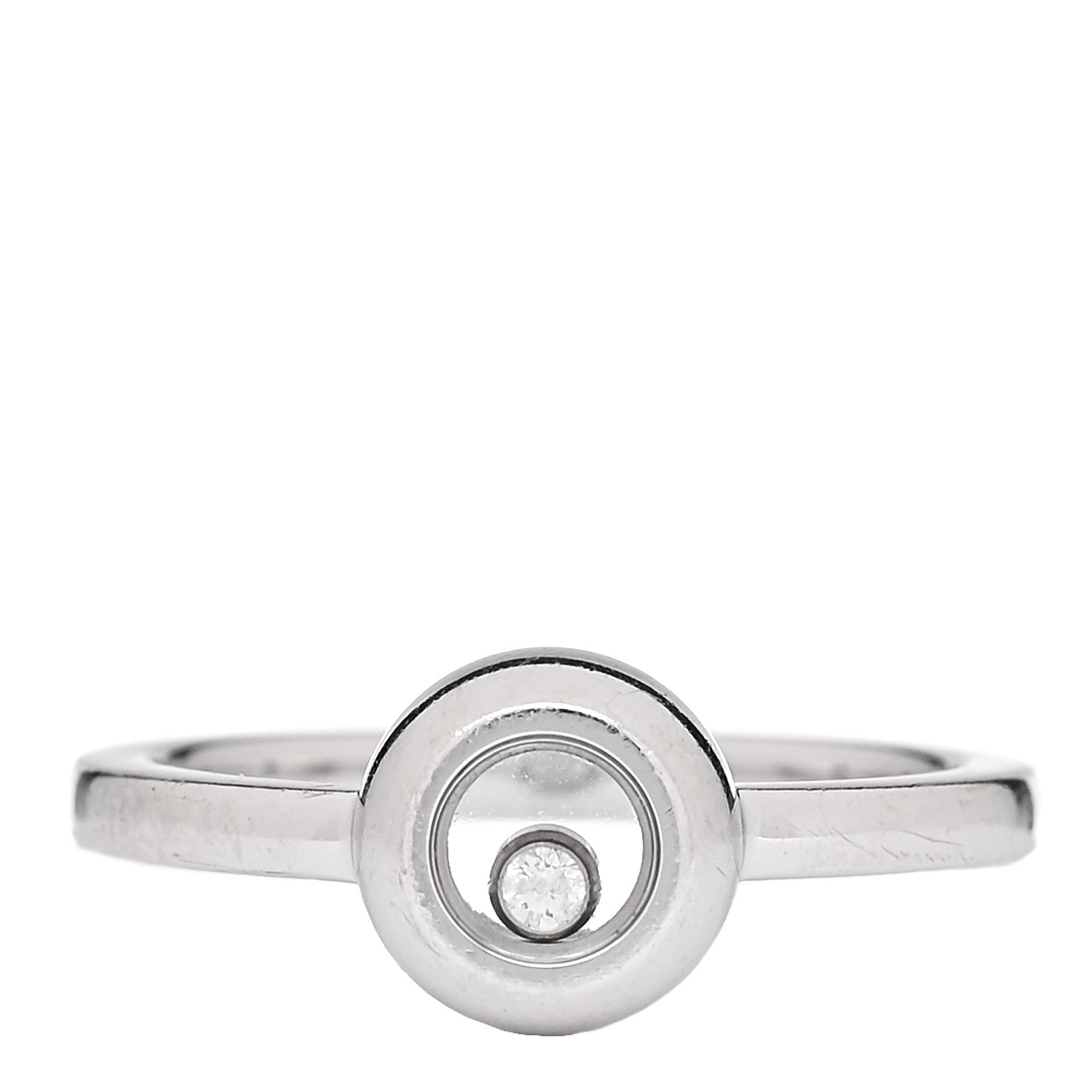 Chopard 18K White Gold Diamond Happy Diamonds Icons Ring 52 6 1 of 4