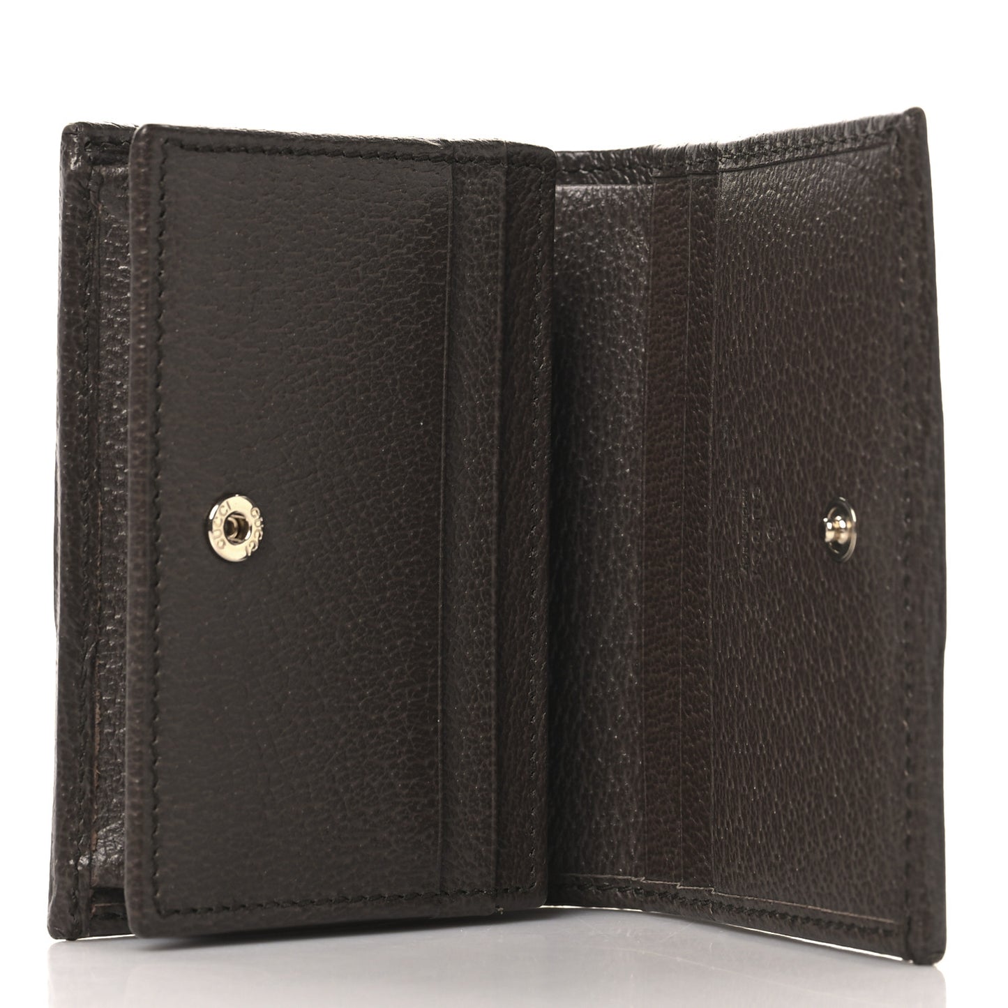 GG Supreme Monogram Web Ophidia Small Wallet Beige Dark Brown Beige Dark Brown