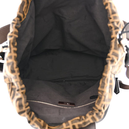 Fendi Recycled Fabric Jacquard Vitello Astro FF 1974 Large Fendi Strike Backpack Tobacco Moro Ebano 5 of 10