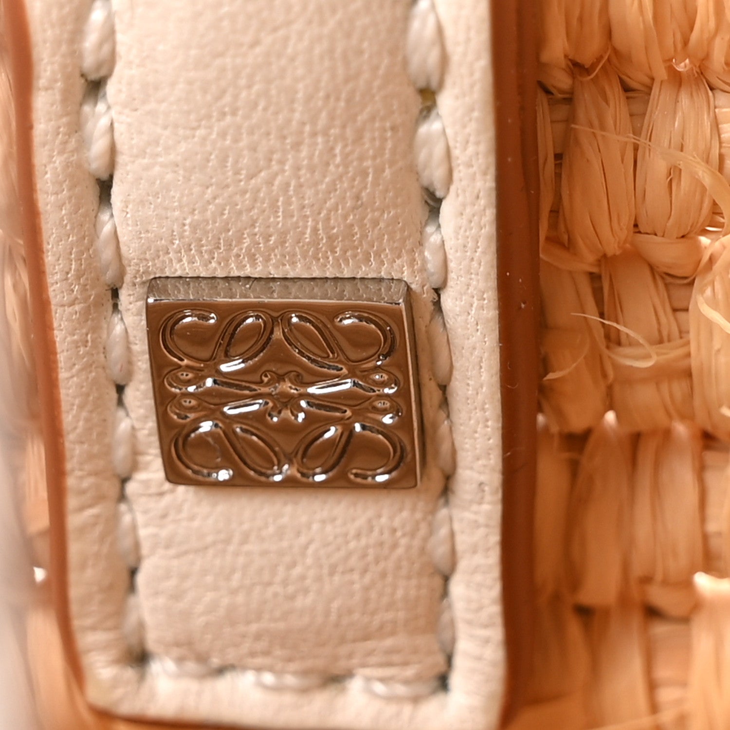 Loewe Raffia Square Small Basket Tote Bag Natural White 6 of 9