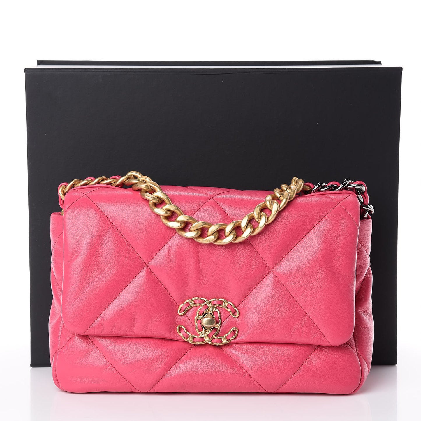 Goatskin Quilted Medium 19 Flap Pink