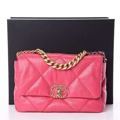 Chanel Goatskin Quilted Medium 19 Flap Pink 10 of 10