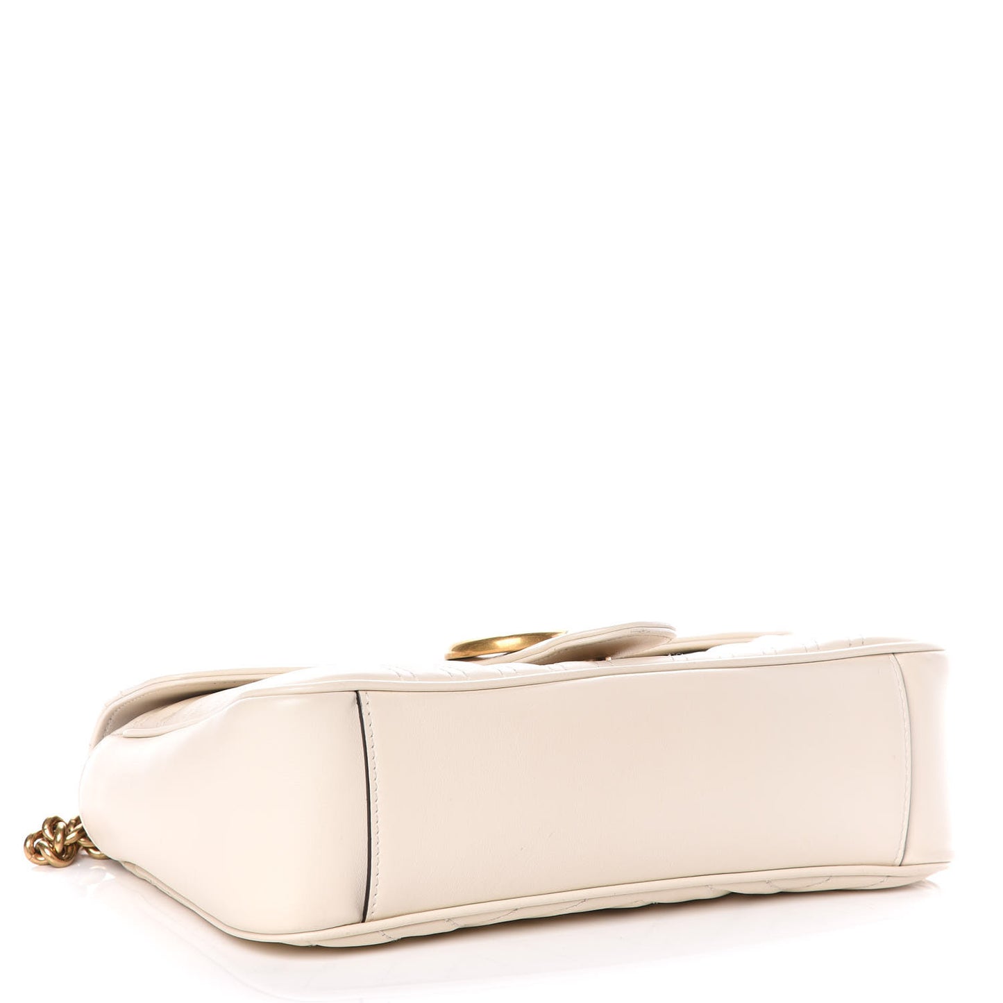 Calfskin Matelasse Small GG Marmont Shoulder Bag White