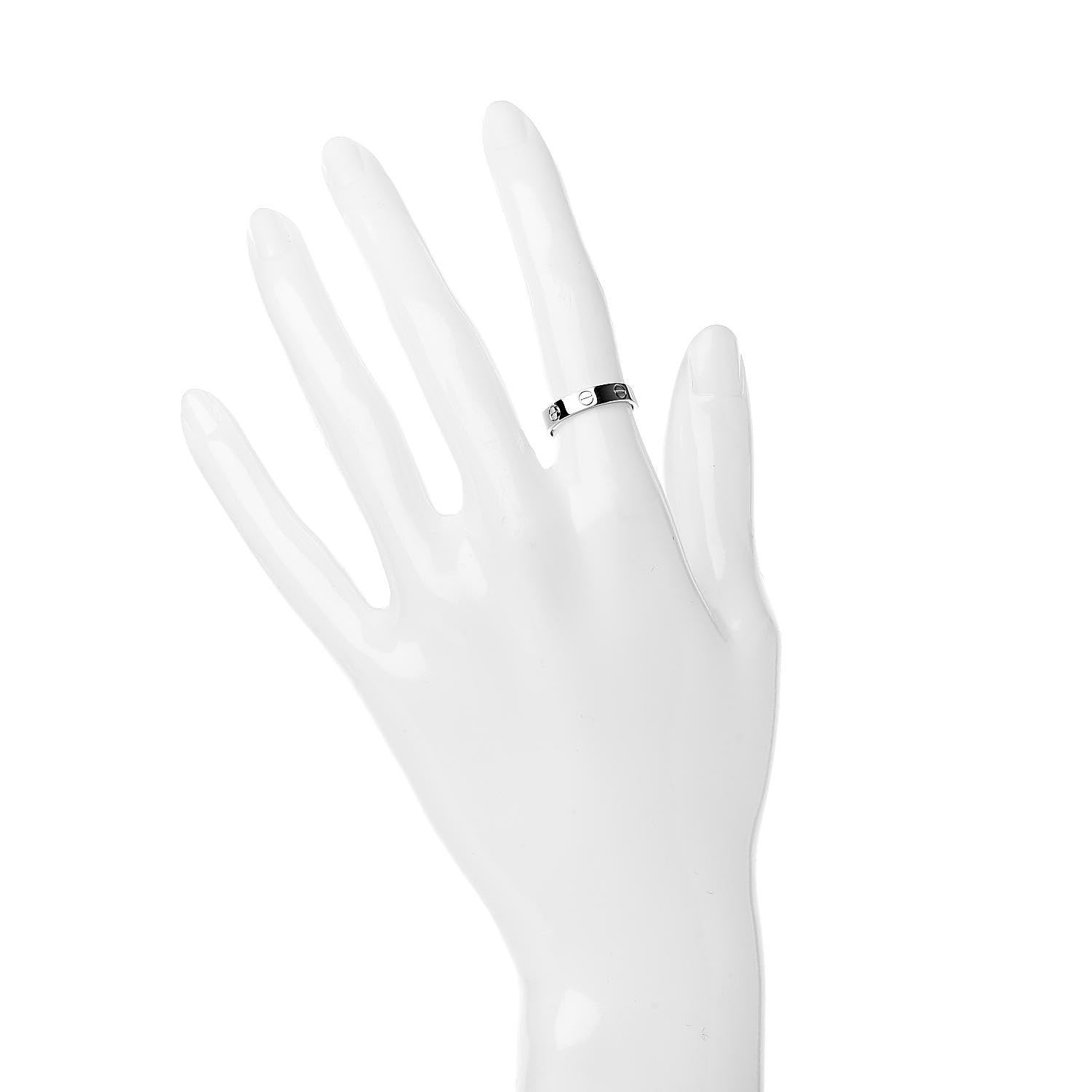 Cartier 18K White Gold 3.5mm LOVE Wedding Band Ring 49 5 2 of 4