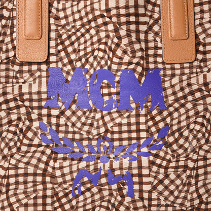 MCM Visetos Large Liz Reversible Shopper Tote Cognac 13 of 20