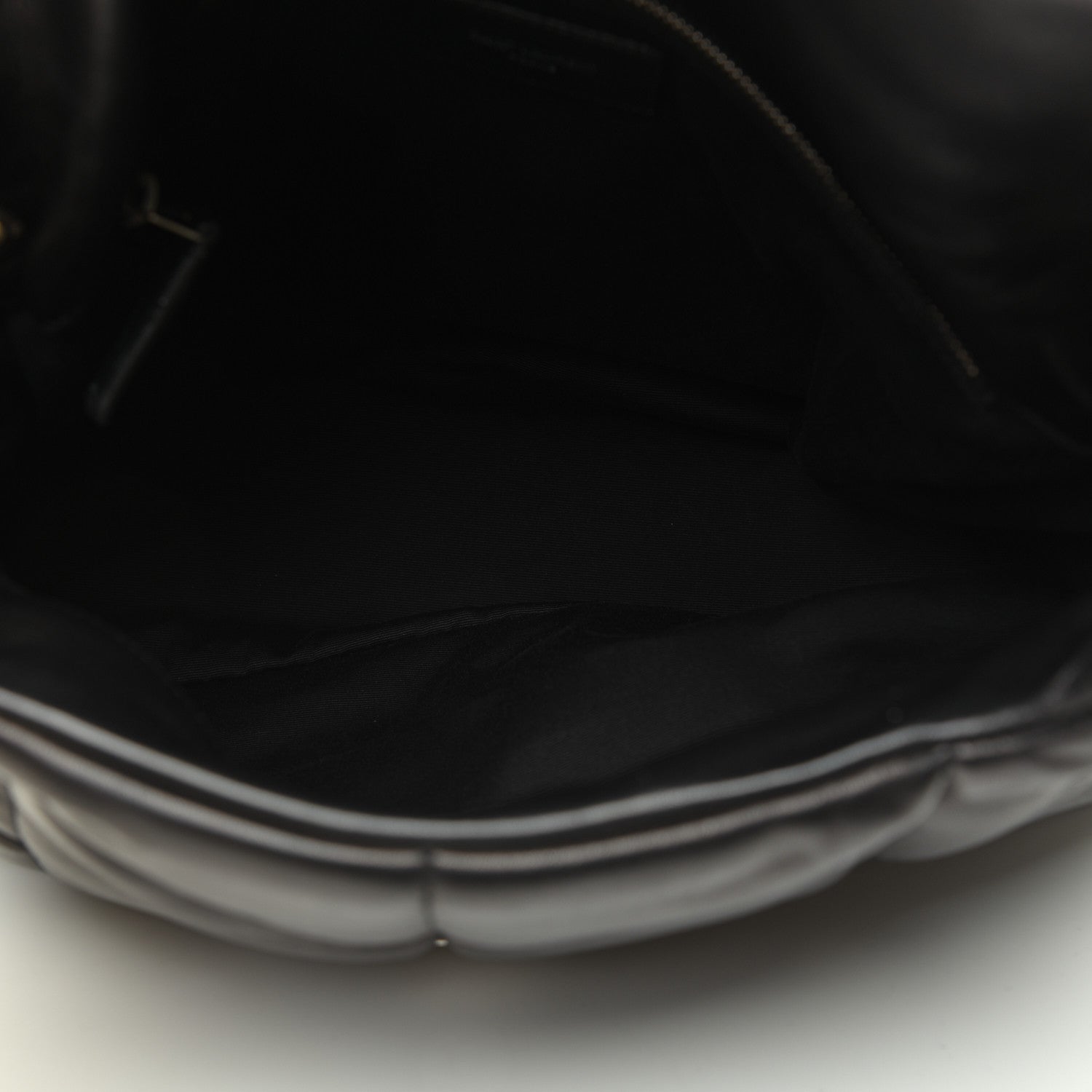Saint Laurent Lambskin Quilted Medium Loulou Puffer Monogram Chain Satchel Black 5 of 23