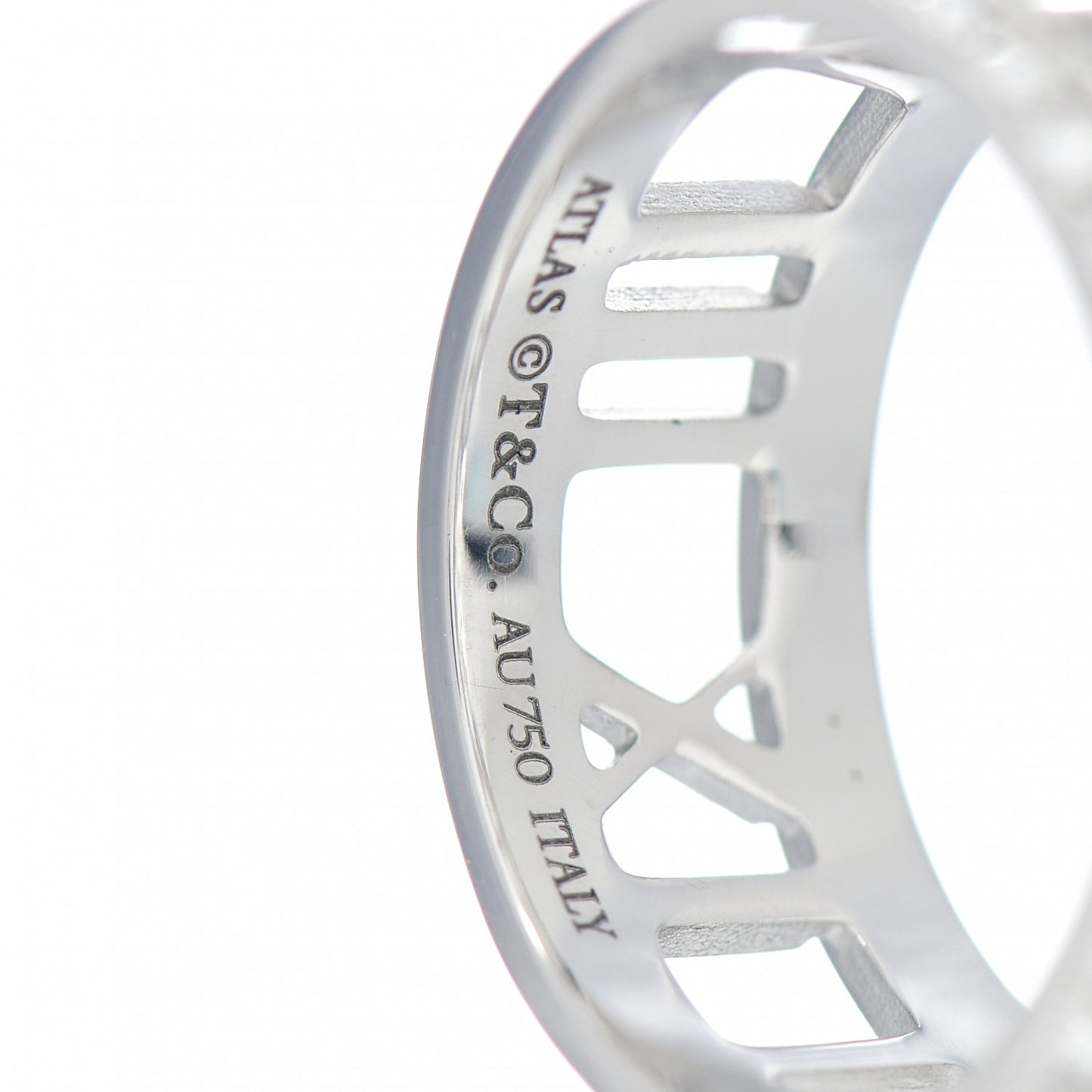 18K White Gold Diamond Wide Atlas Open Ring 56 7.5