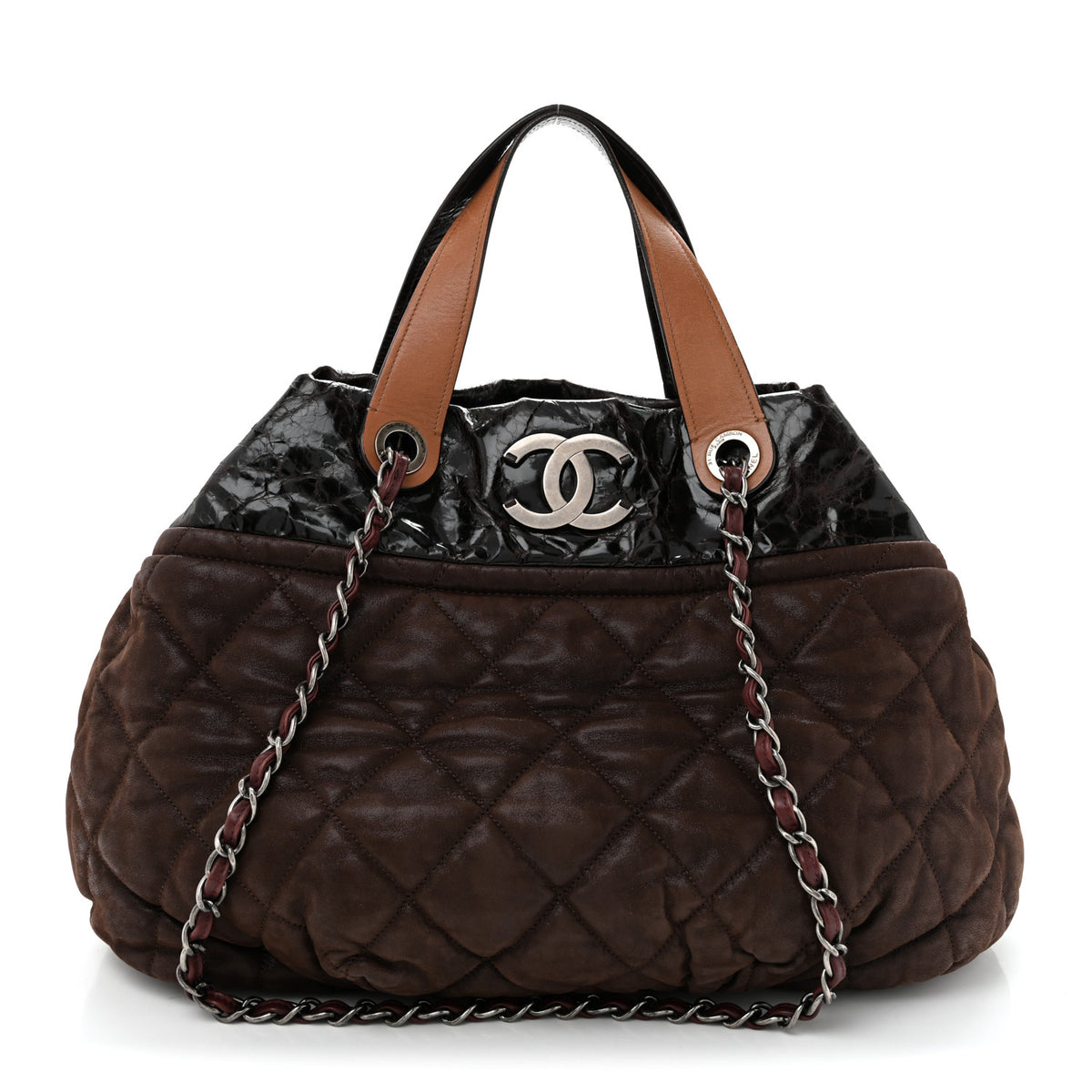 Chanel Iridescent Calfskin Quilted Large In The Mix Tote Dark Brown 1 of 13