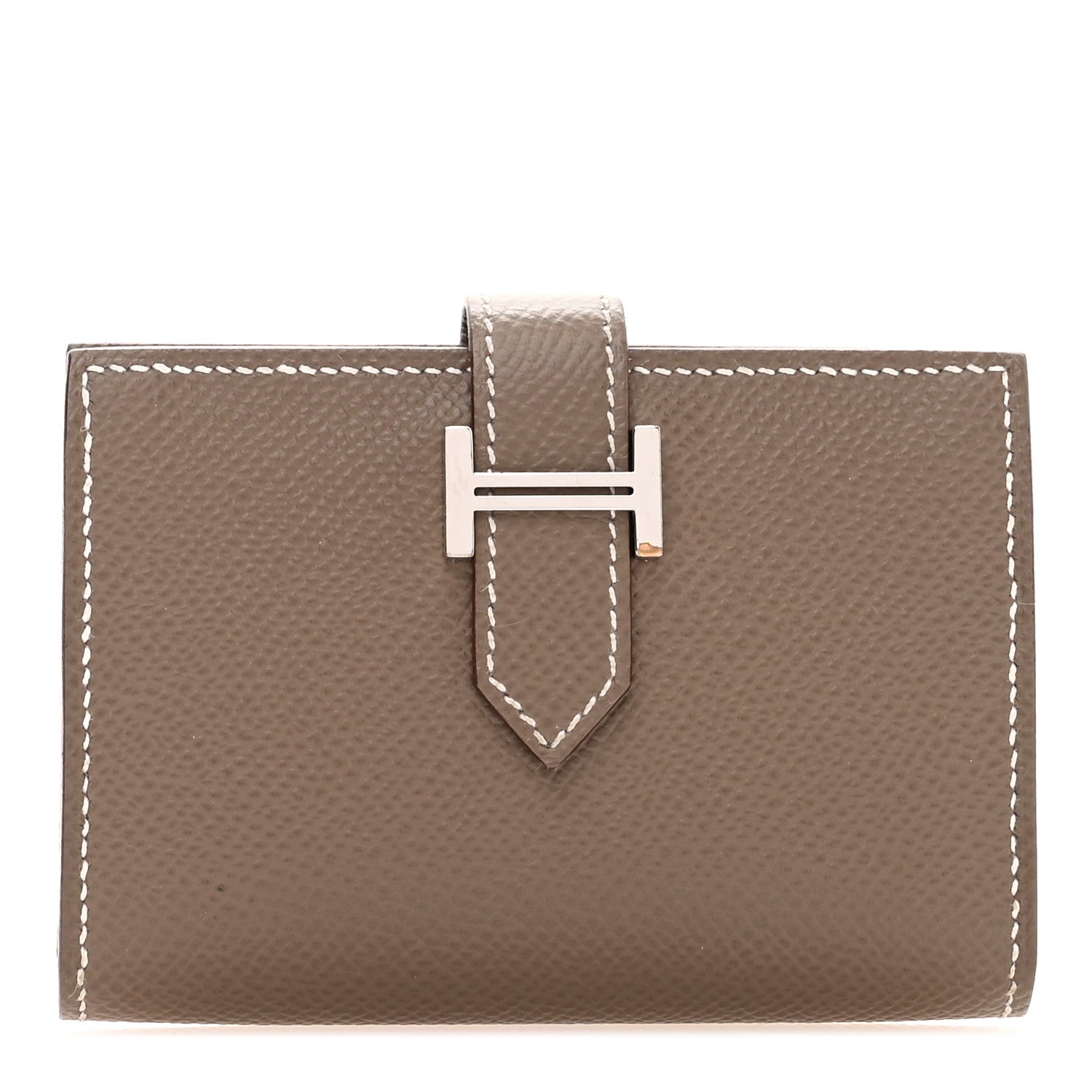 Hermes Epsom Bearn Card Holder Wallet Etoupe 1 of 8