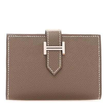Hermes Epsom Bearn Card Holder Wallet Etoupe 1 of 8