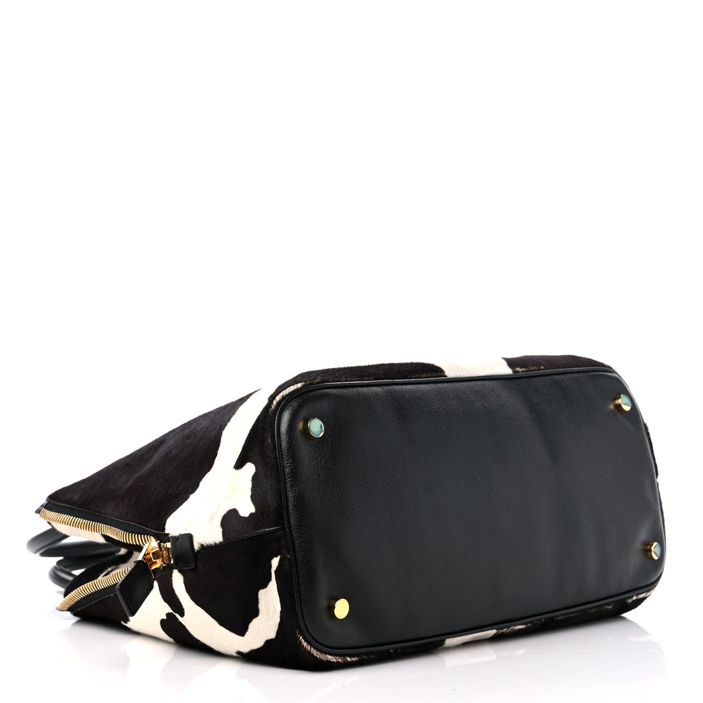 Calf Hair Medium Jennifer Trapeze Tote Brown White