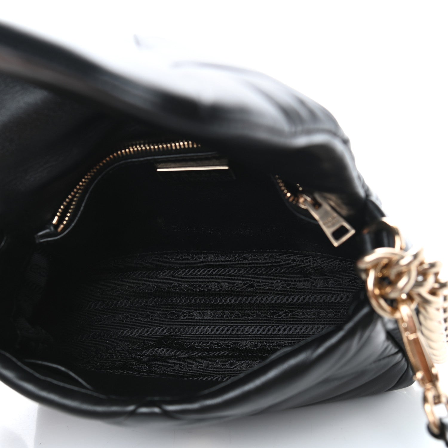 Prada Nappa Re-Nylon Triangle Quilted Patchwork System Flap Shoulder Bag Black 4 of 8