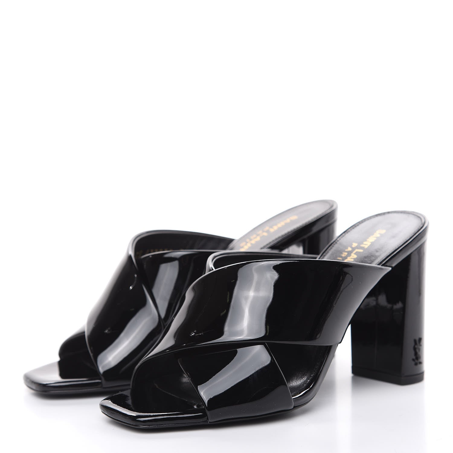 Saint Laurent Patent LouLou 95 Mule Sandals 36 Black 3 of 10