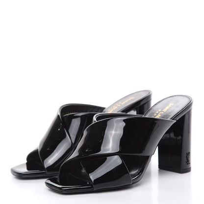 Saint Laurent Patent LouLou 95 Mule Sandals 36 Black 3 of 10