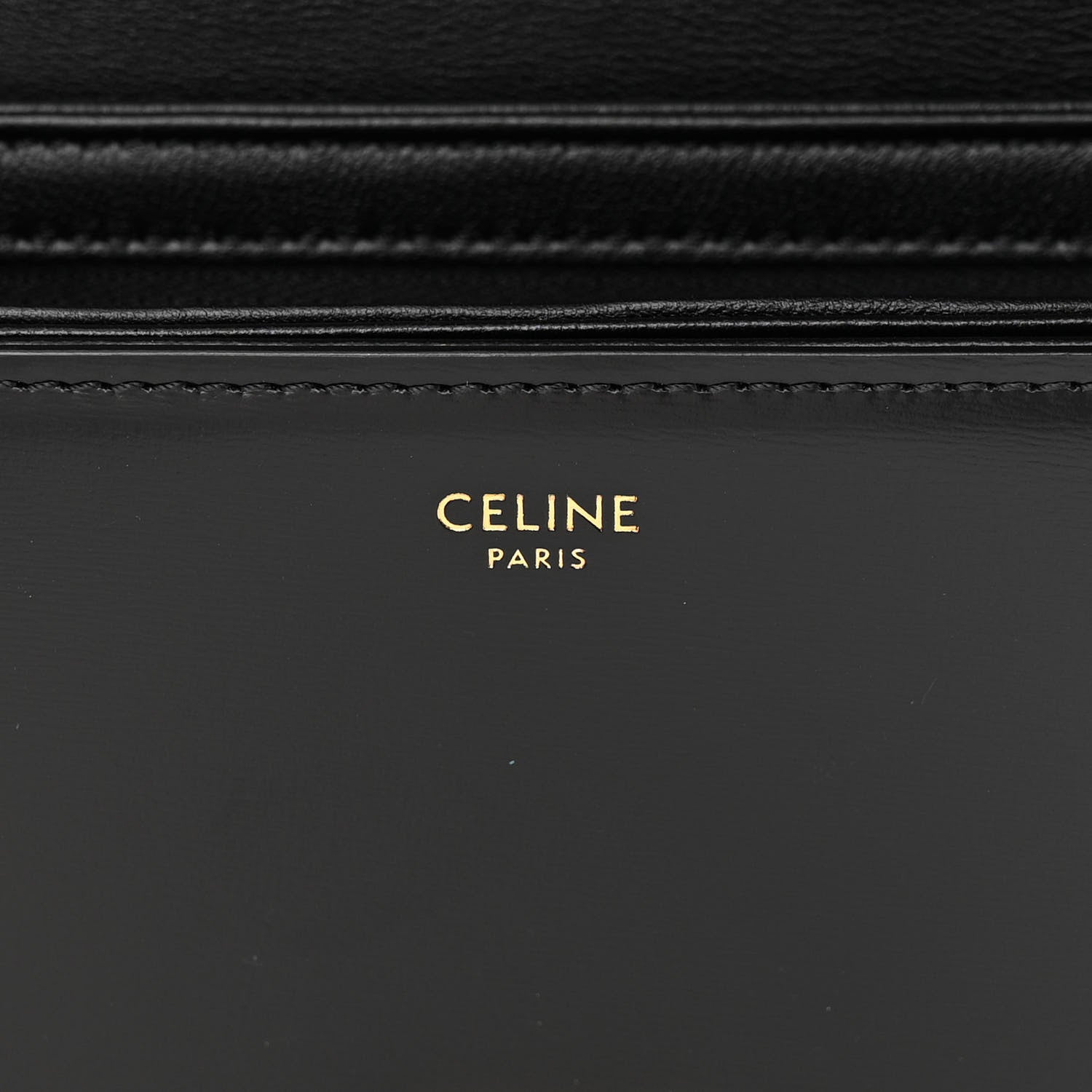 Celine Shiny Calfskin Teen Triomphe Black 6 of 12