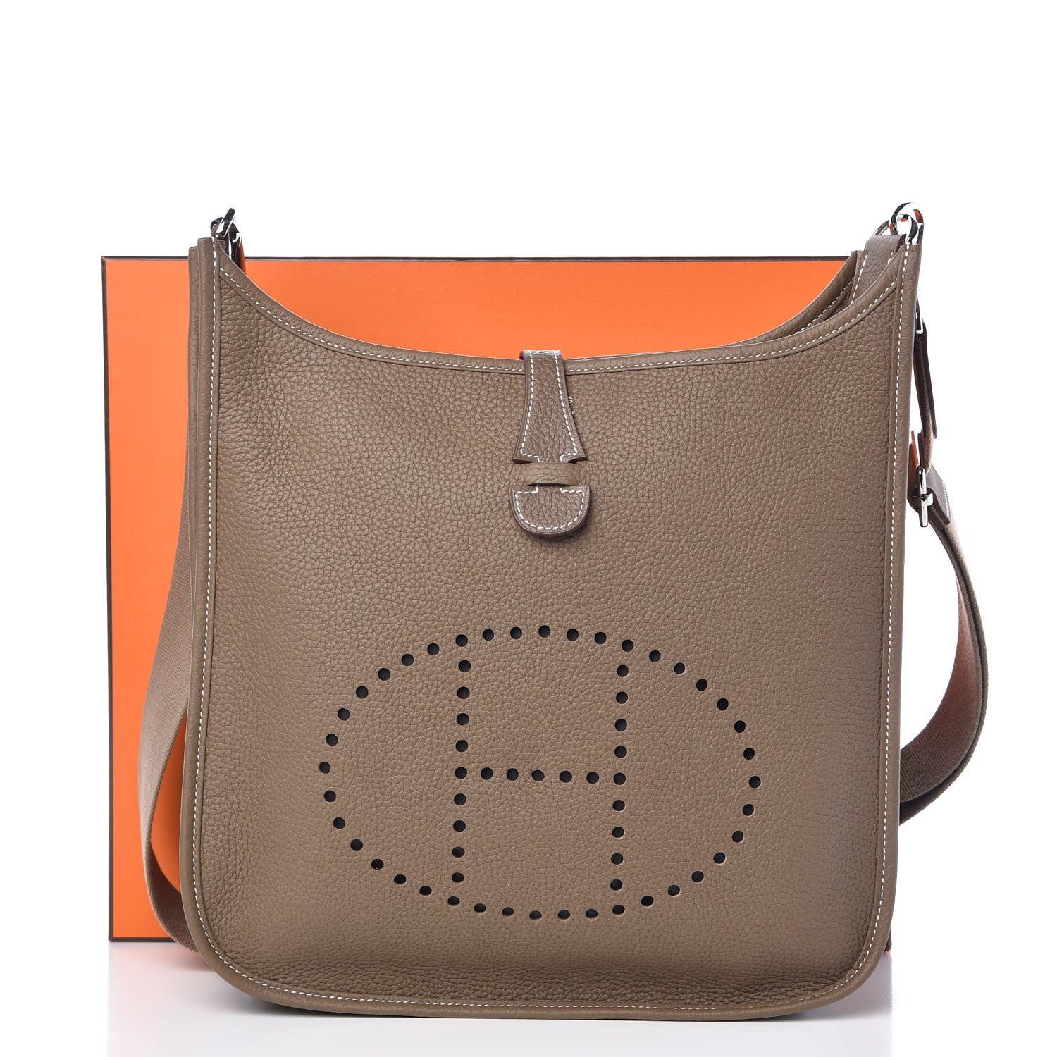 Hermes Taurillon Clemence Evelyne III PM Etoupe 11 of 11