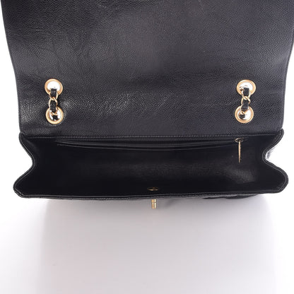 Chanel Crumpled Grained Calfskin Quilted Large Two Tone Flap Bag Black 6 of 8