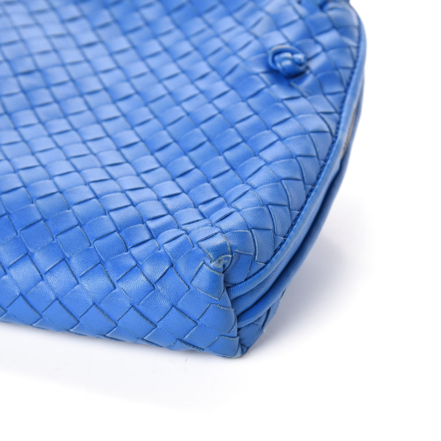Nappa Intrecciato Nodini Crossbody Messenger Signal Blue