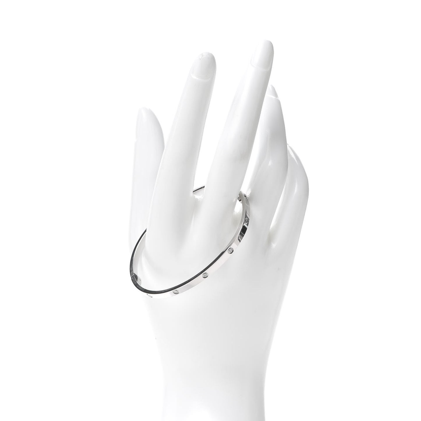 18K White Gold 10 Diamond Small LOVE Bracelet 18