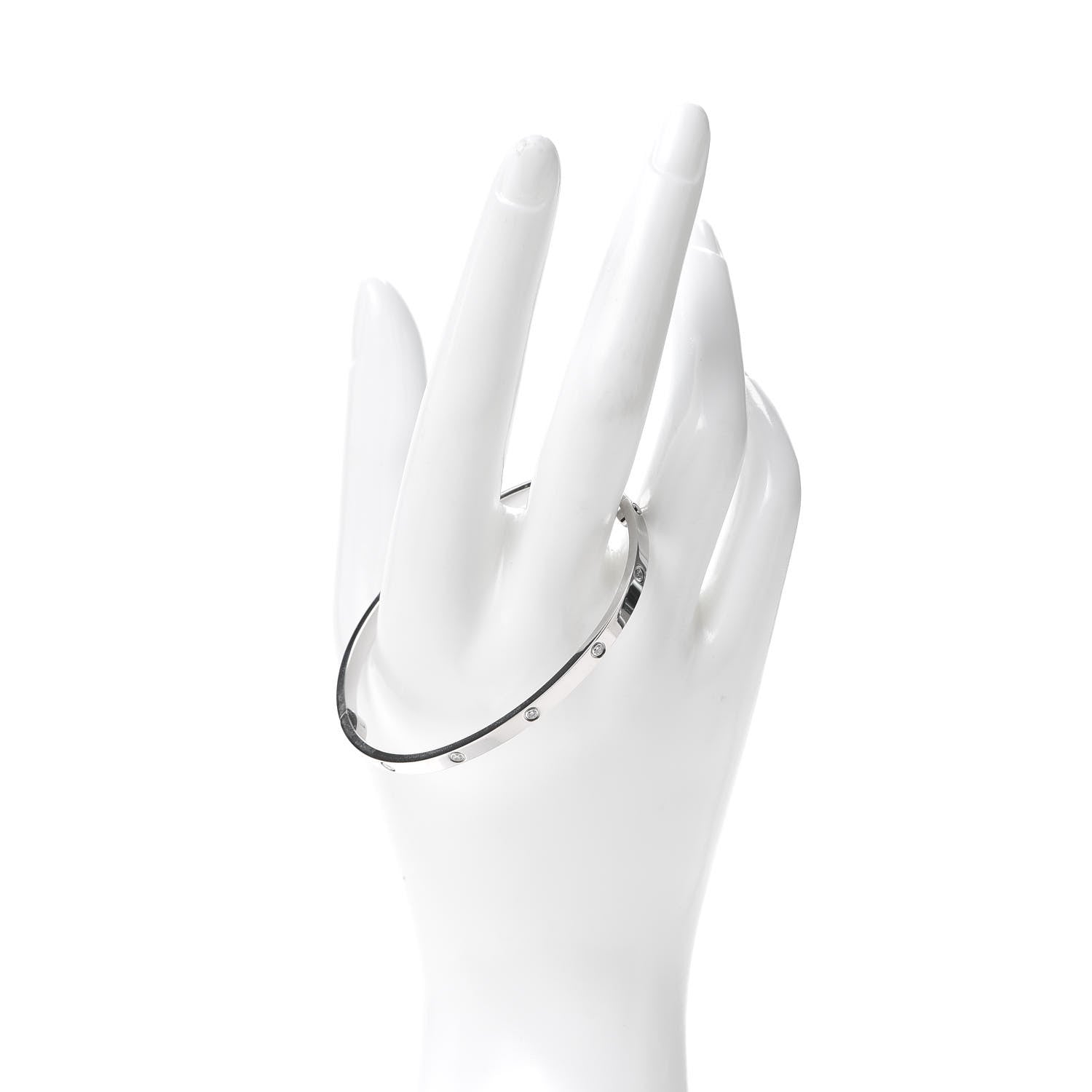 Cartier 18K White Gold 10 Diamond Small LOVE Bracelet 18 2 of 6