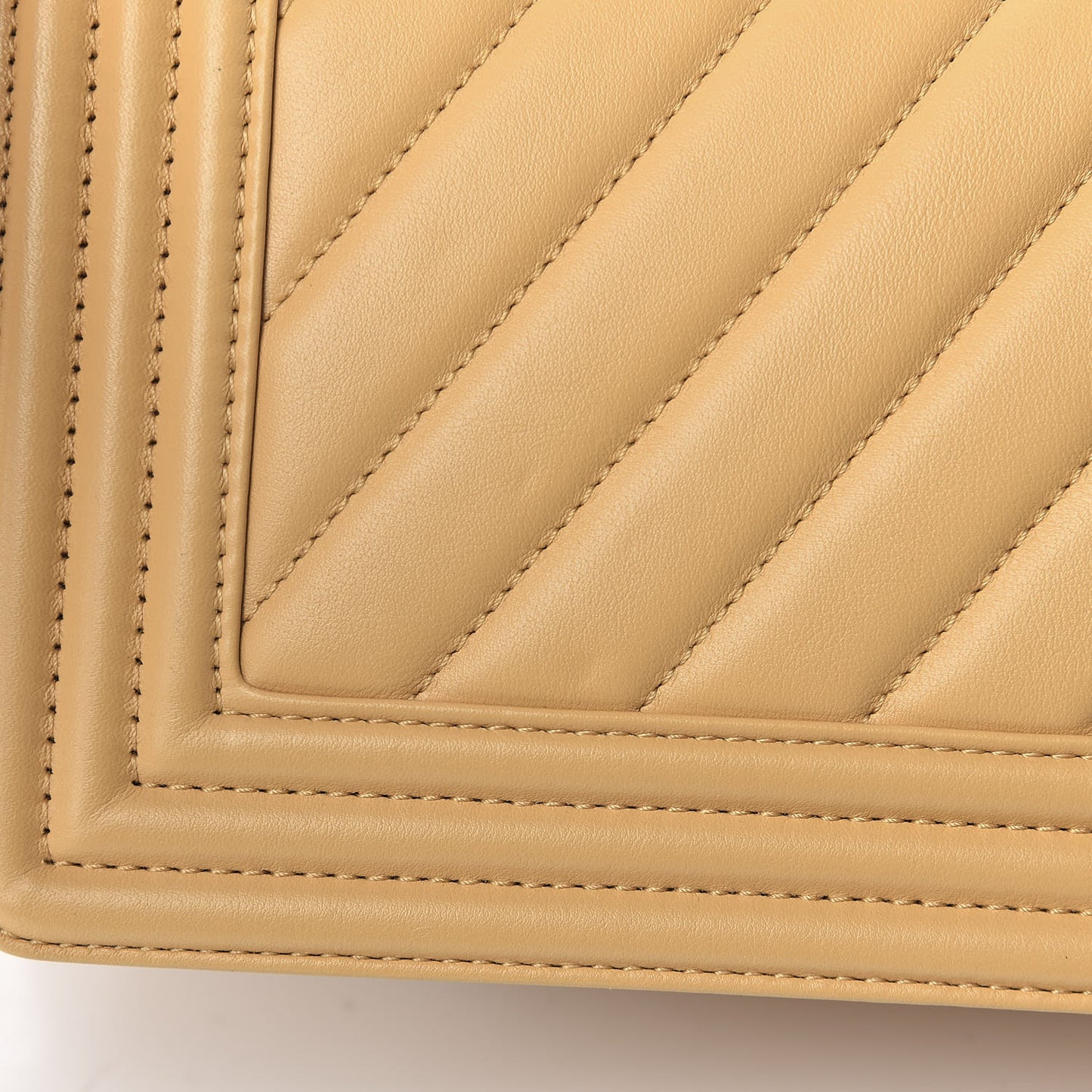 Calfskin Chevron Quilted Medium Boy Flap Yellow