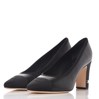 Chanel Lambskin Grosgrain Chain Pumps 42 Black 3 of 9