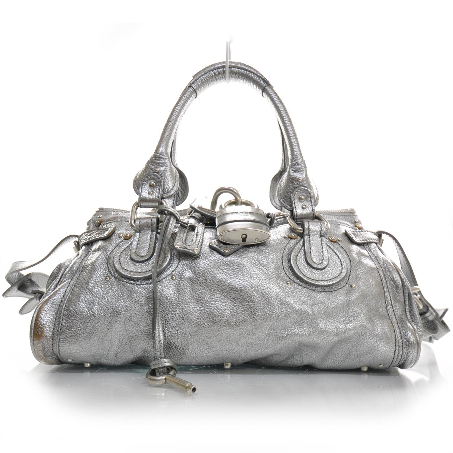 Chloe Leather Paddington Metallic Silver 1 of 13