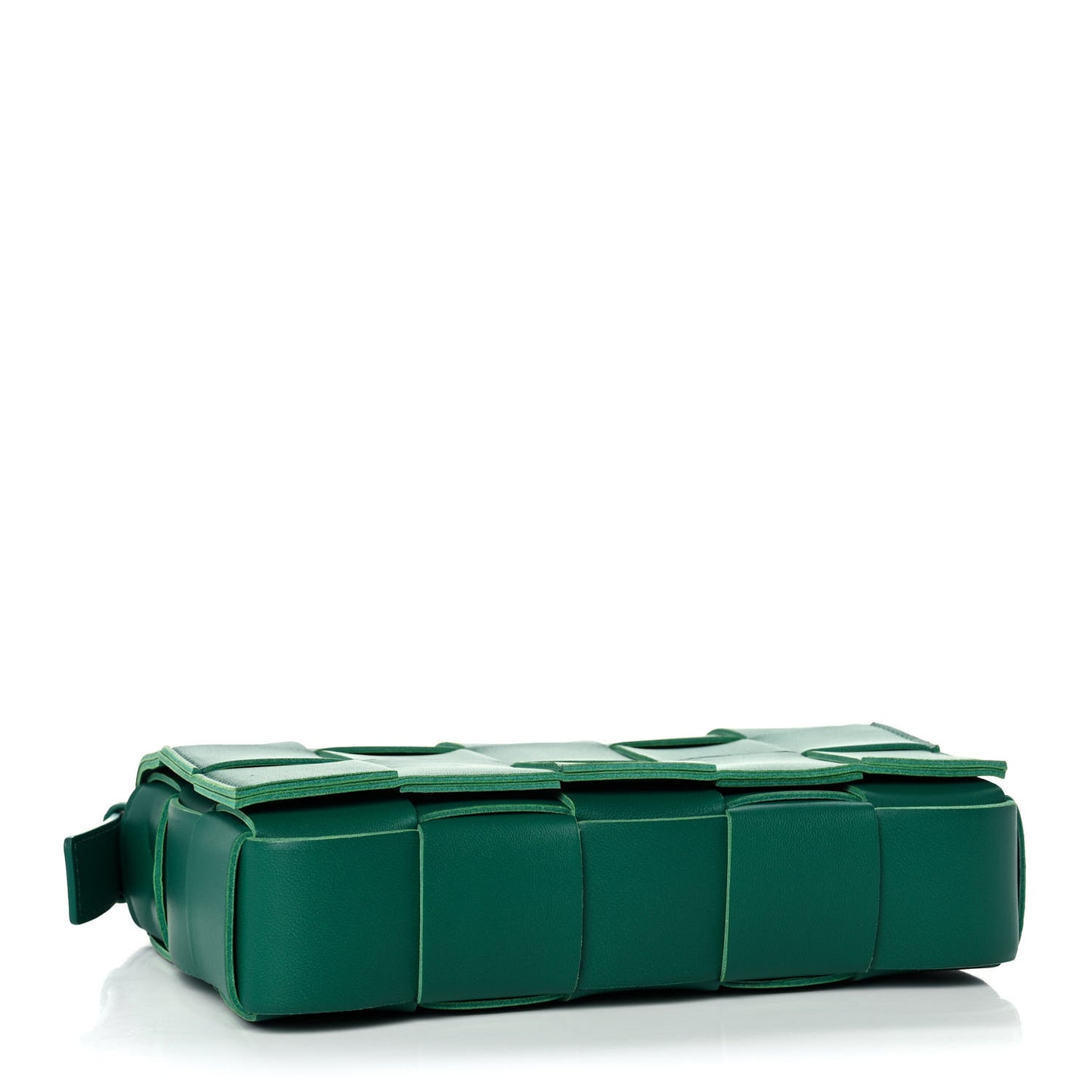 Lambskin Maxi Intrecciato Cassette Crossbody Bag Racing Green